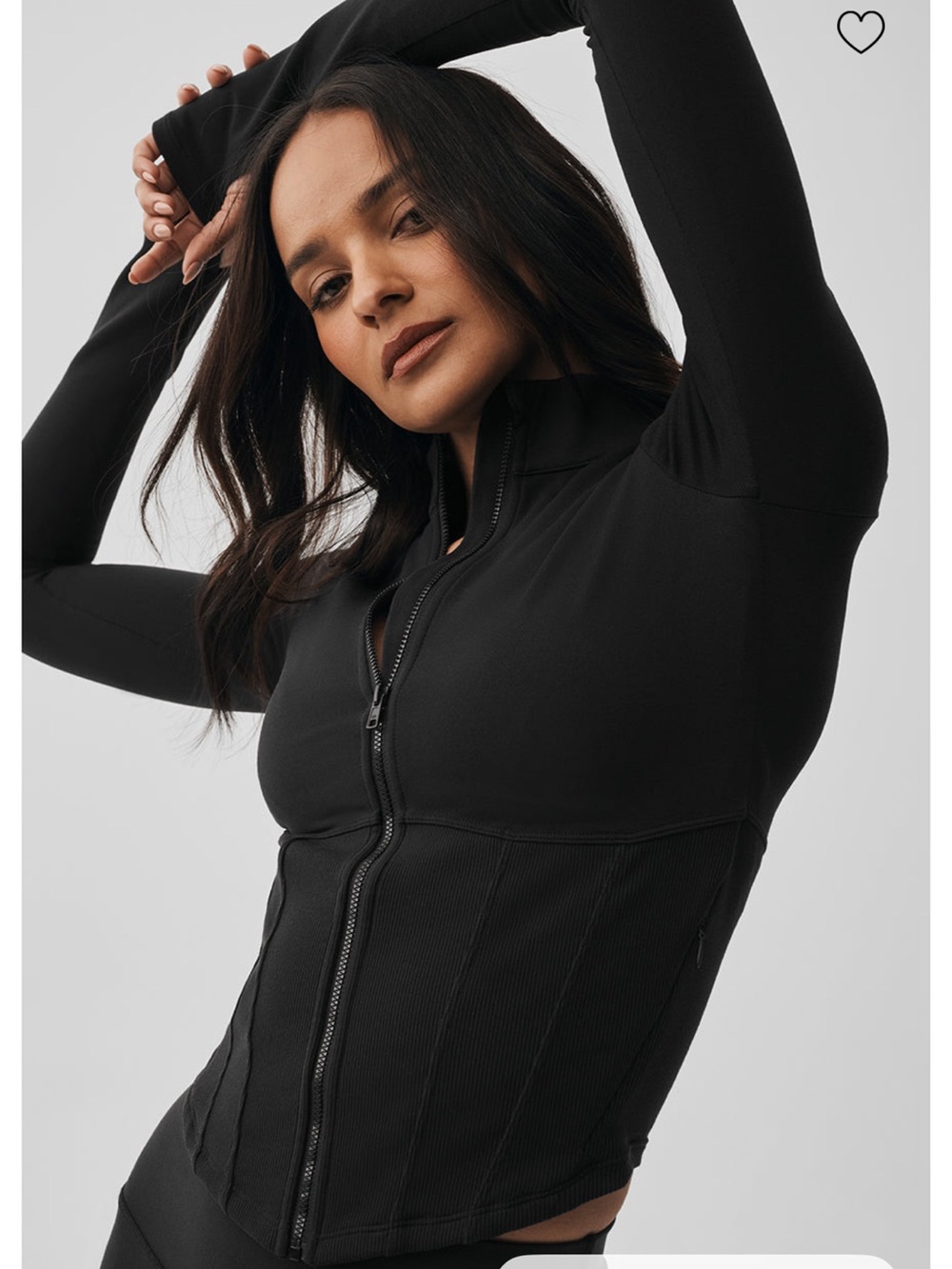 ALO Yoga Black Zip-Up Active Jacket